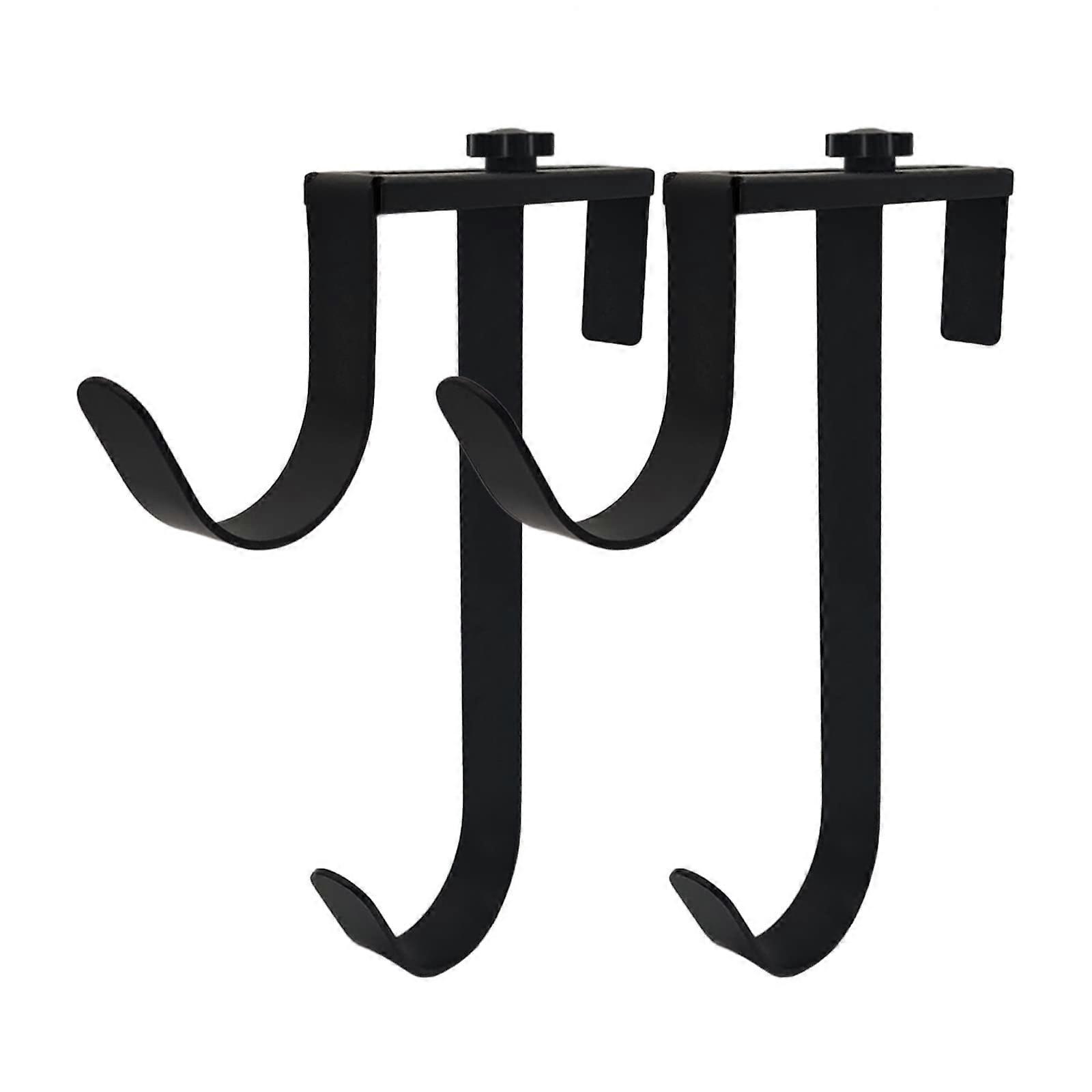 Pool Pole Hook 2 Pcs Black Aluminum, Adjustable RustResistant Hooks for Hanging Pool Accessories