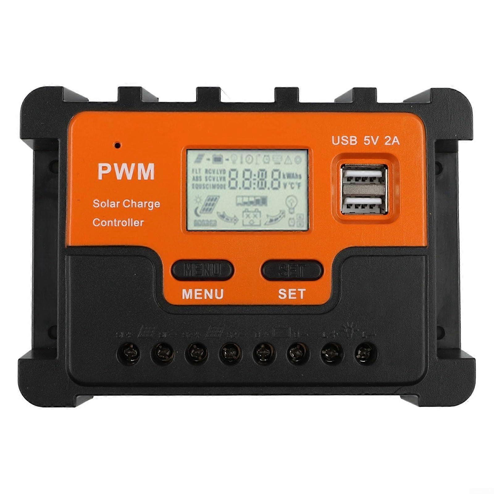 20A Solar Charge Controller LCD Dual USB Automatic 12V 24V PWM 3Stage for OffGrid Systems