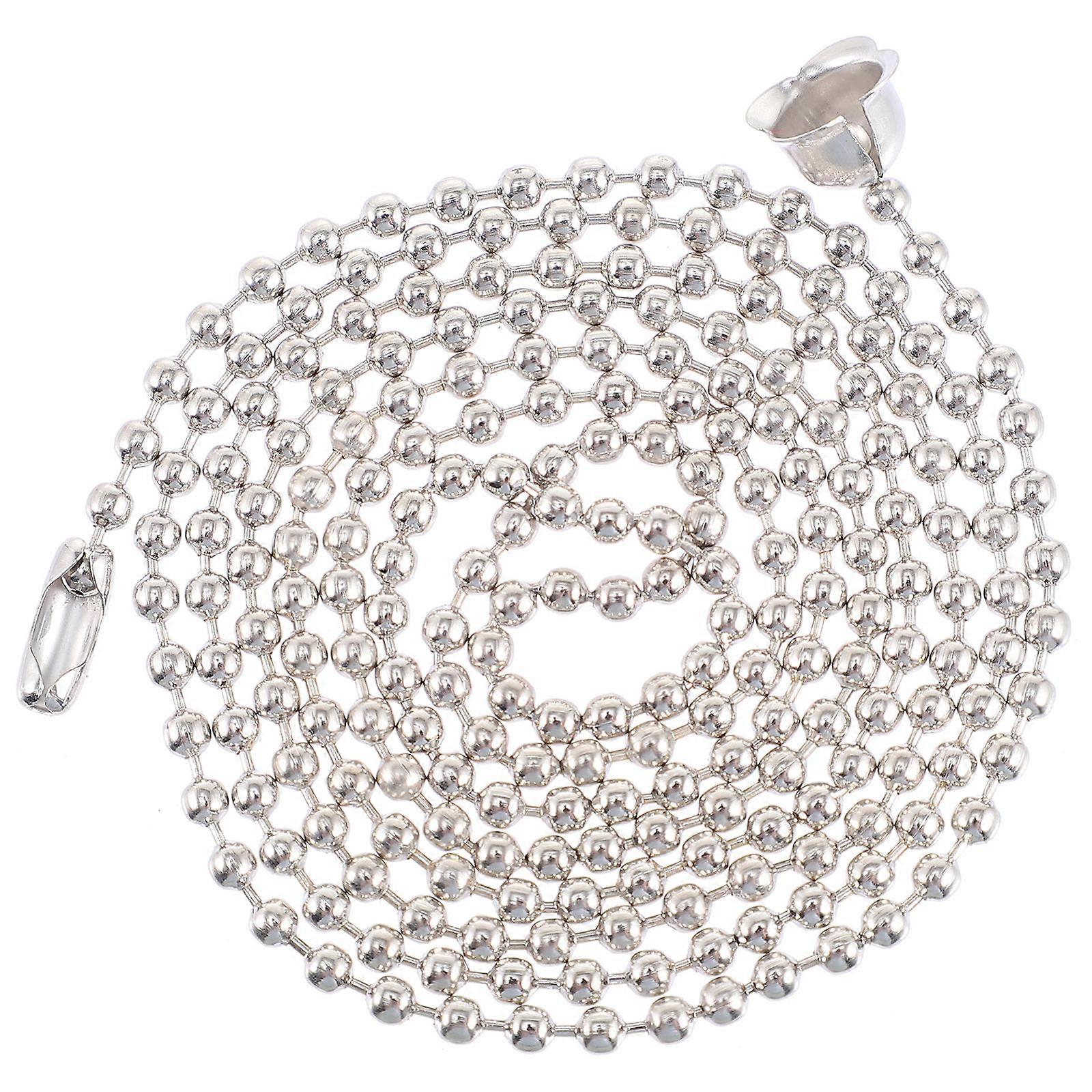 Silver Round Ball Chain Ceiling Fan Pendant Pull Chains Decor 10Pcs