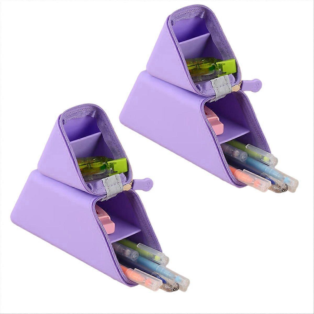 2pc Large Capacity Student Pencil Case