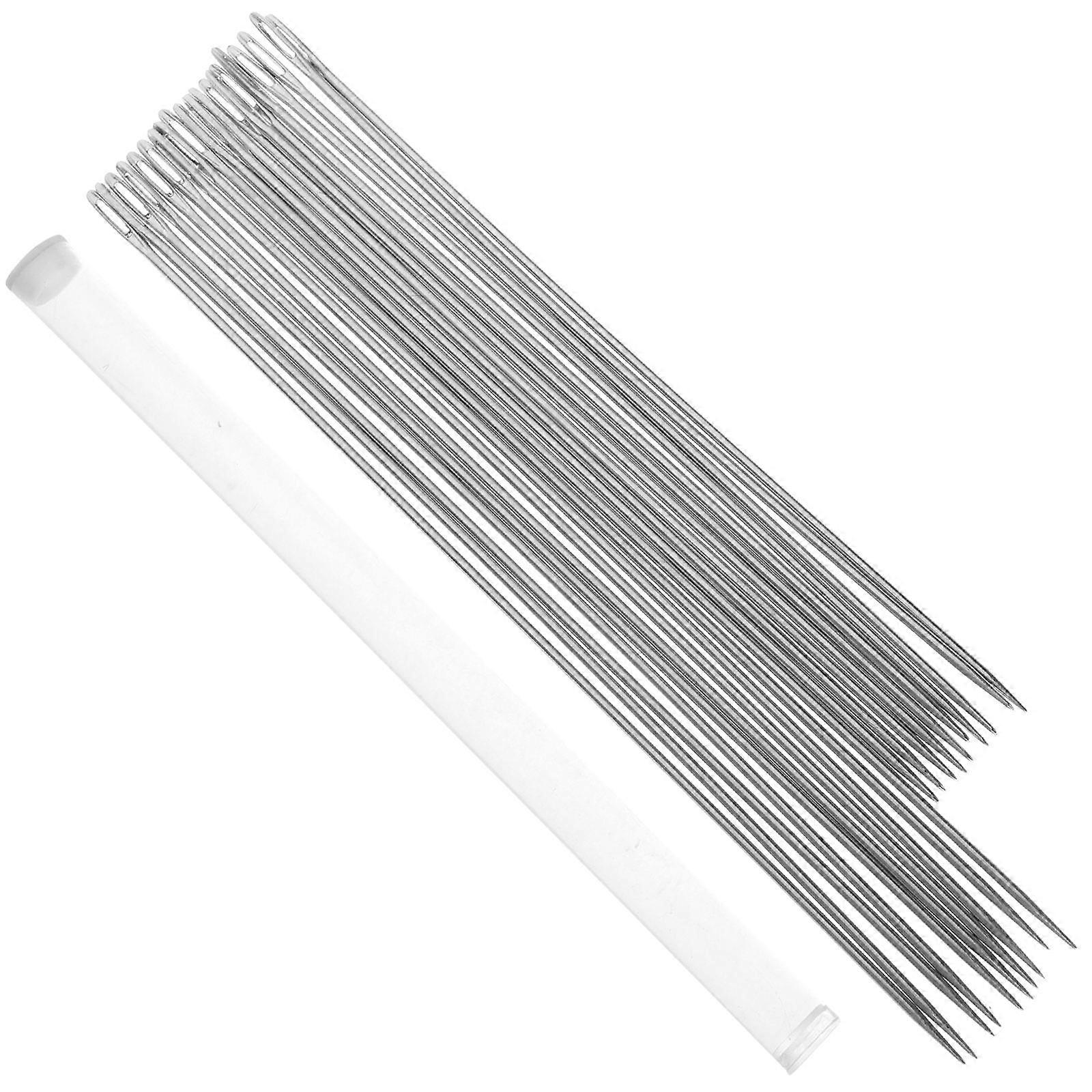 Silver Stitch Needle Set for Sewing with 20Pcs Large-Eye Extended Needles