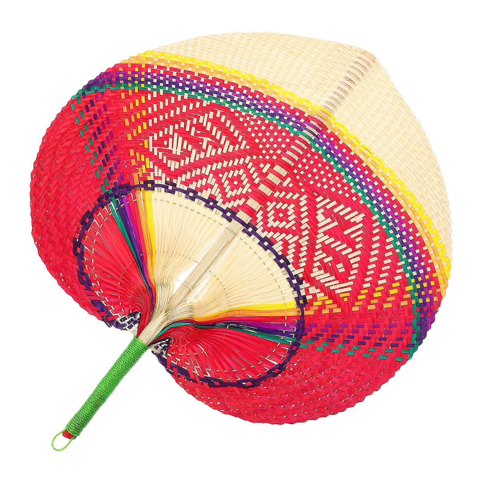 Peach Shape Bamboo Woven Fan for Cooling Use in Summer
