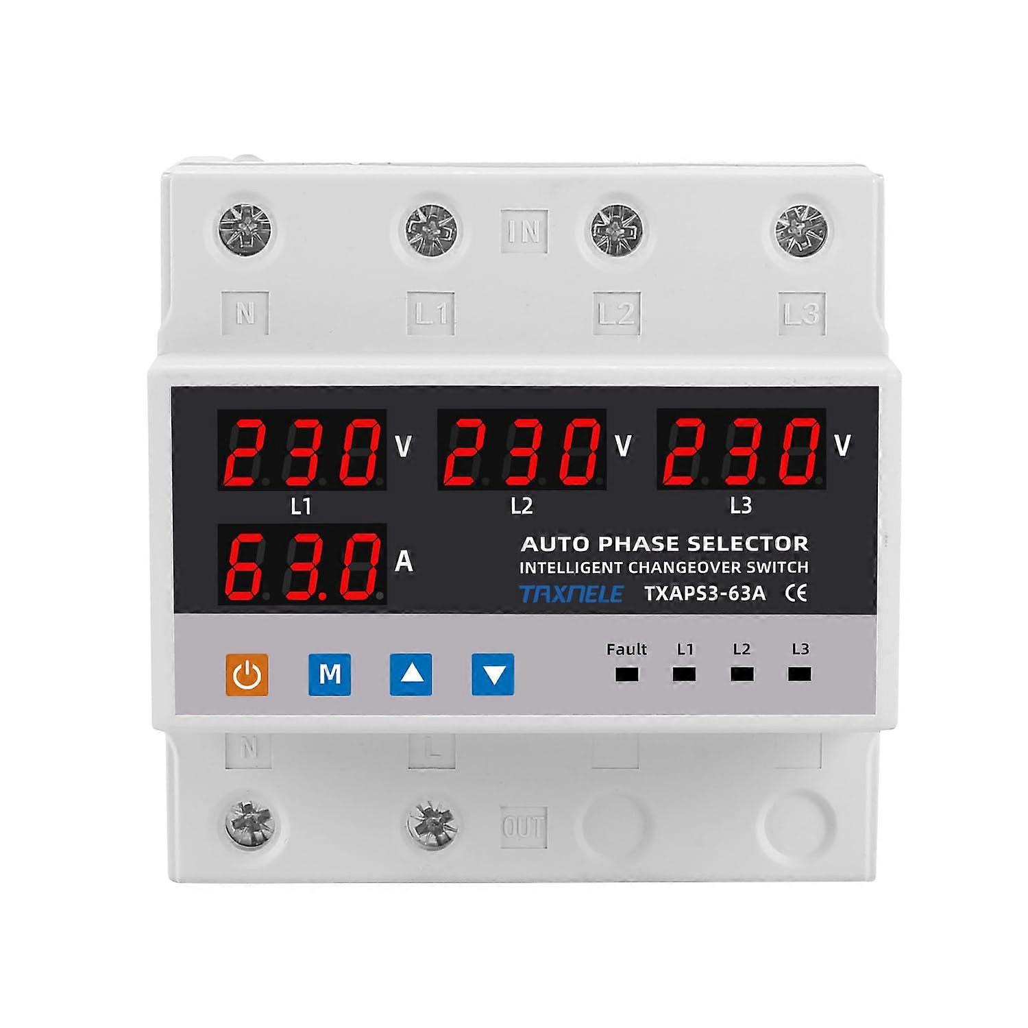 63A Three Phase Automatic Transfer Switch with Over Under Voltage Protection for Distribution Board