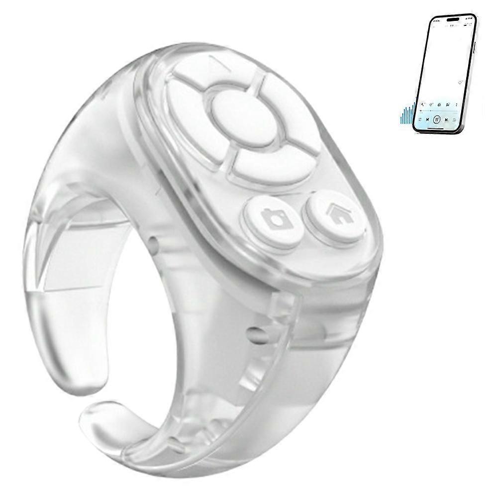 New Scrolling Ring Microphone Remote Control,Fingertip Wireless Bluetooth Remote Control for Phone