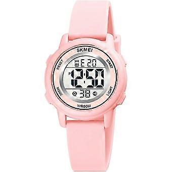 Relógio esportivo digital de moda com luz LED, cronômetro, calendário, resistente à água até 5 bar e multifuncional.