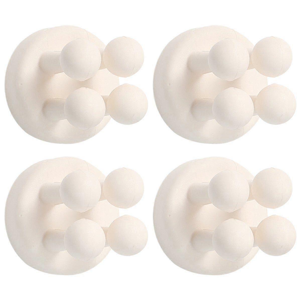 4Pcs Silicone Toothbrush Holders - Multi-Function Self Adhesive Wall Mounted Hooks for Hanging Ke A