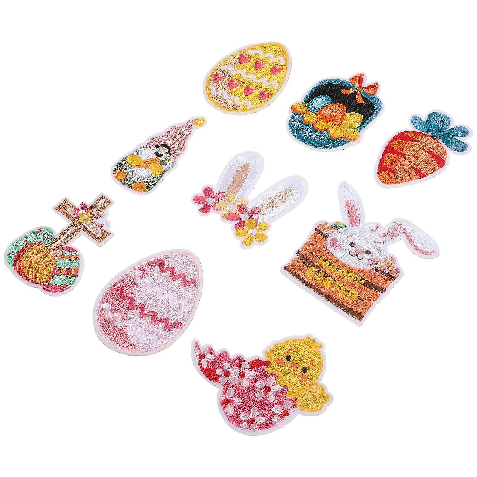 Assorted Color Easter Embroidered Clothes Patches for Sewing 45Pcs