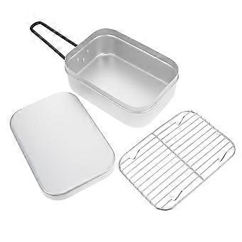 Camping-Kochgeschirr-Set: Leichter Aluminiumtopf mit klappbarem Griff für Wanderungen und Mahlzeiten im Freien
