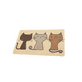 PVC Cat Litter Mat Cat Pattern Pet Sitting Mat Litter Trapper Pad Feeding Pad