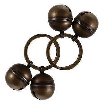 Dog Collar Bell Loud Copper Pendant for Pet Use 4Sets Coffee