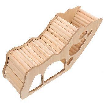 Maison en bois pour hamster, cachette en bois brun pour petits animaux.