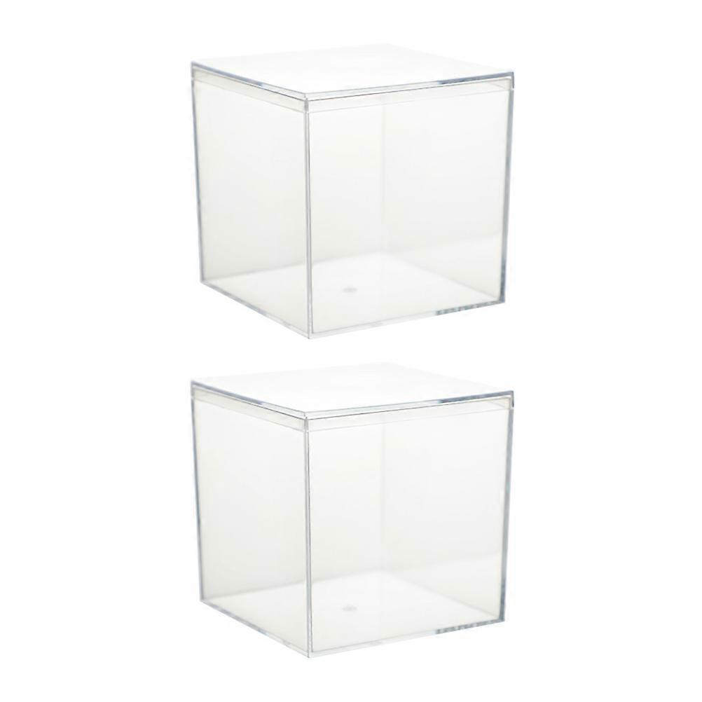 Clear Square Cubes Boxes for Party 2Pcs Gift Boxes