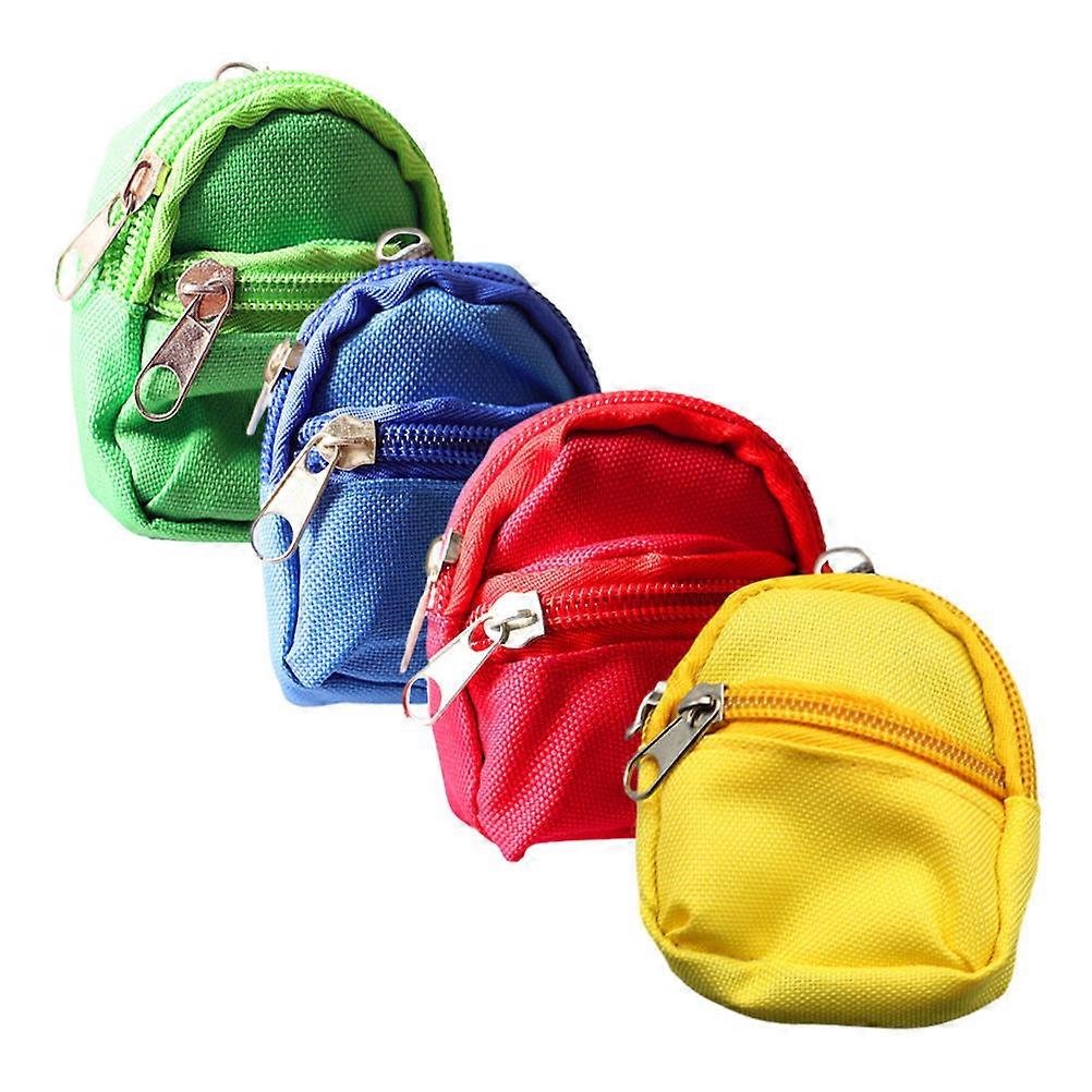 Miniature Doll Backpack Simulation Model for Decor 4Pcs Assorted Colors