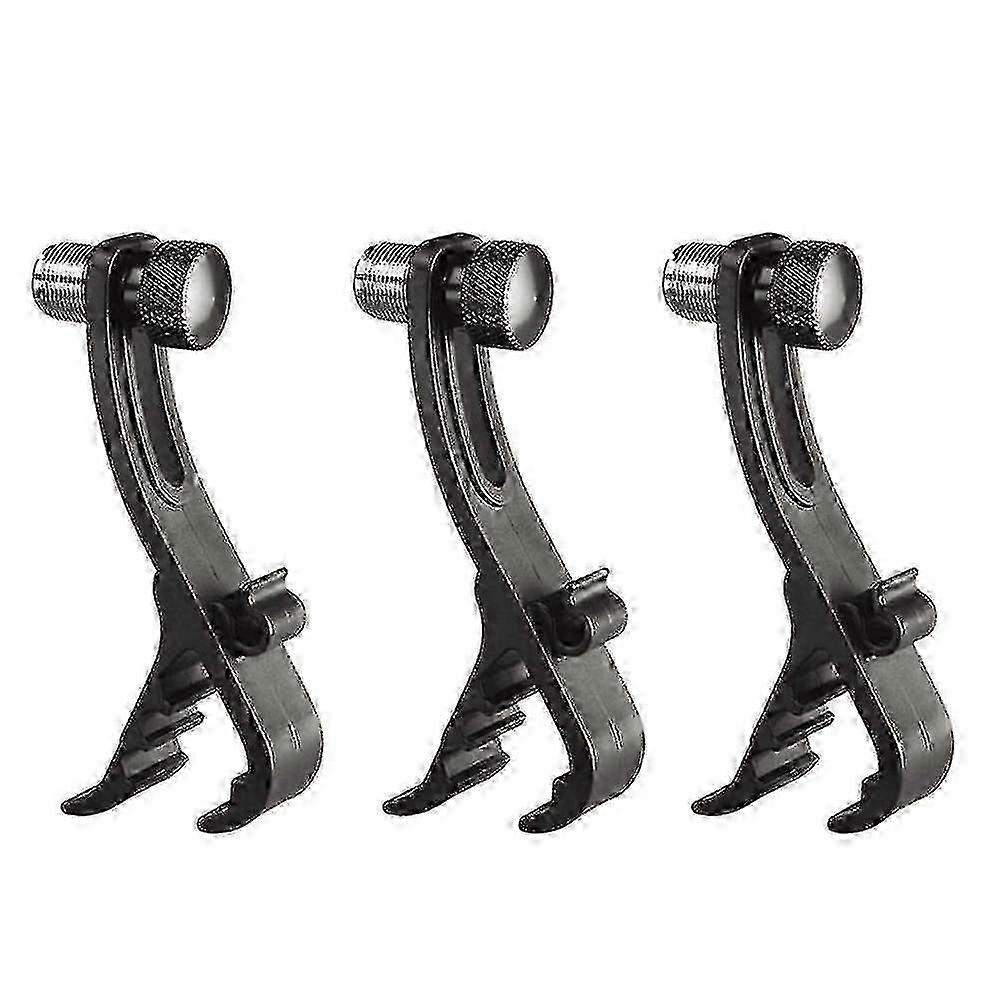 3 Pcs Adjustable Drum Microphone Clips | Shockproof Mount Holder