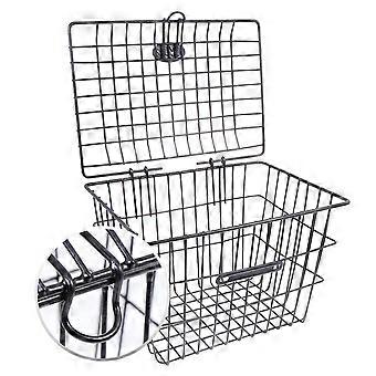 Metalen mountainbike mand/fietsopbergmand (1 stuk, zwart)