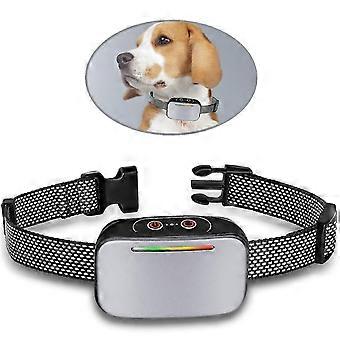 Silver automatic dog barking collar, intelligent detection module, waterproof IP67, effective vibration impact -New 2026