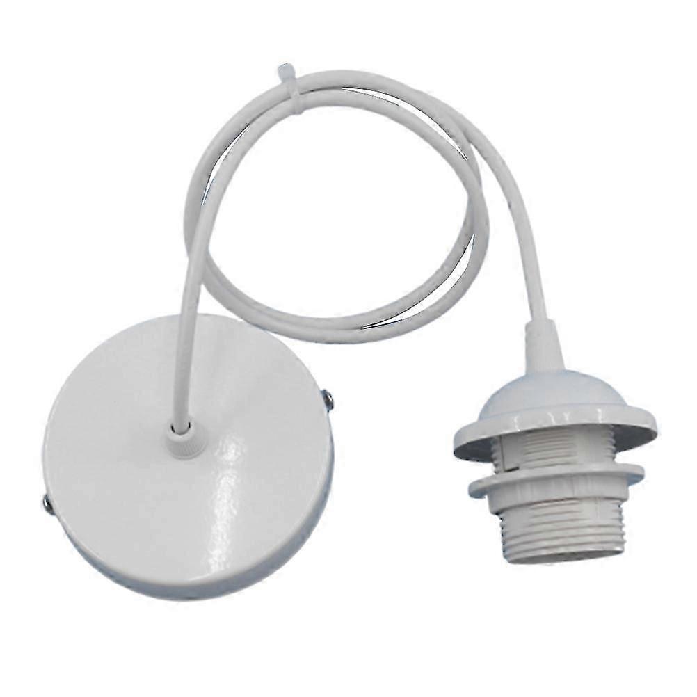 White Iron & PVC Lamp Base For E27 Bulbs