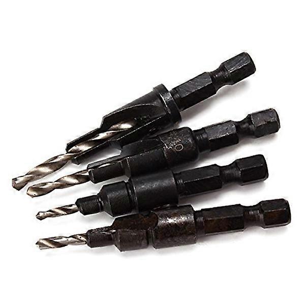 4Pcs Countersink Drill Bit with Hex for Carpenter Drilling