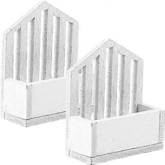 Dollhouse Wall Shelf Miniature Furniture for Decor 2Pcs White Wood Model