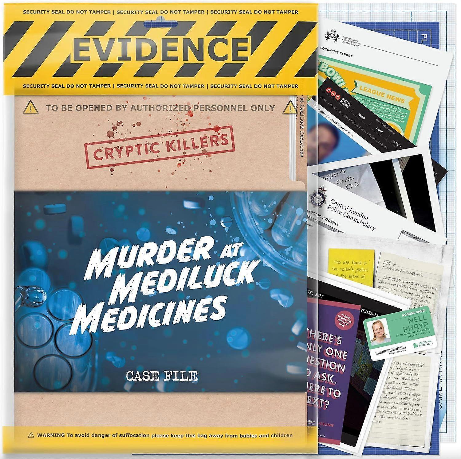 Cryptic Killers - Murder at MediLuck Medicines Board Game