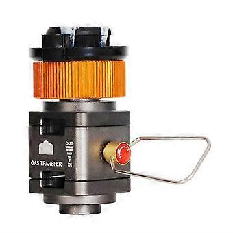 Adaptador de recarga de gás para tanque de gás de camping ao ar livre, válvula conversora visual, adaptador de gás de carga mútua isobutano/butano.