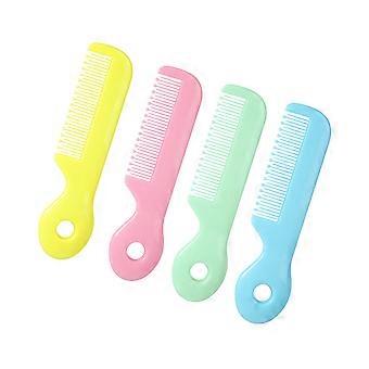 4pcs Safety Care Comb Round Teeth Hair Massage Comb Hair Groomer for Baby Infant (Blue Pink Green and Yellow)
