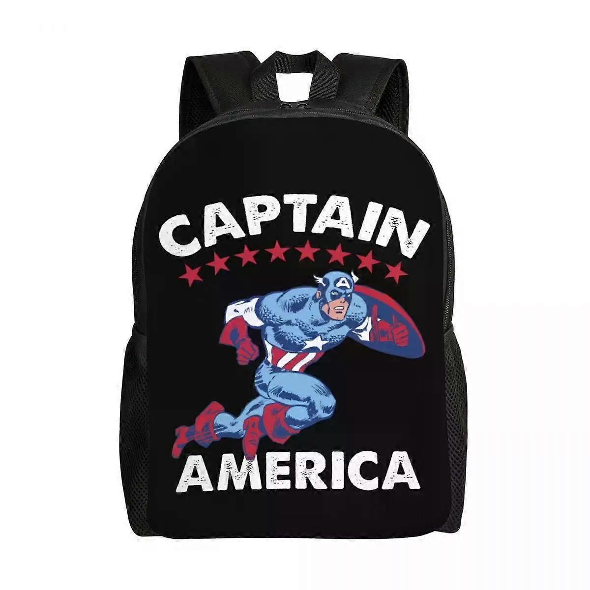 LA408 Captain America Americana Backpack for Men Women Waterproof College School Bag Printing Bookbag