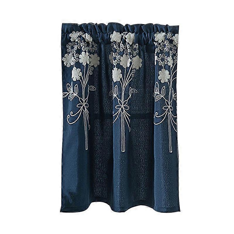 Solid Color Flower Pattern Kitchen Short Curtain Valance Drape Window Home Decor