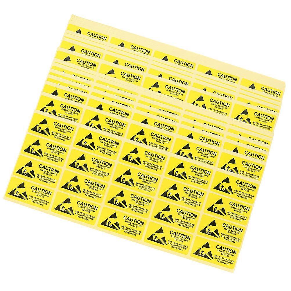 500Pcs Static Warning Sticker Label Static Devices Cautious Warning Sign