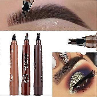 Eyebrow Pencil Microblading with 4 Fork Tips, Waterproof Long Lasting, 3Pcs