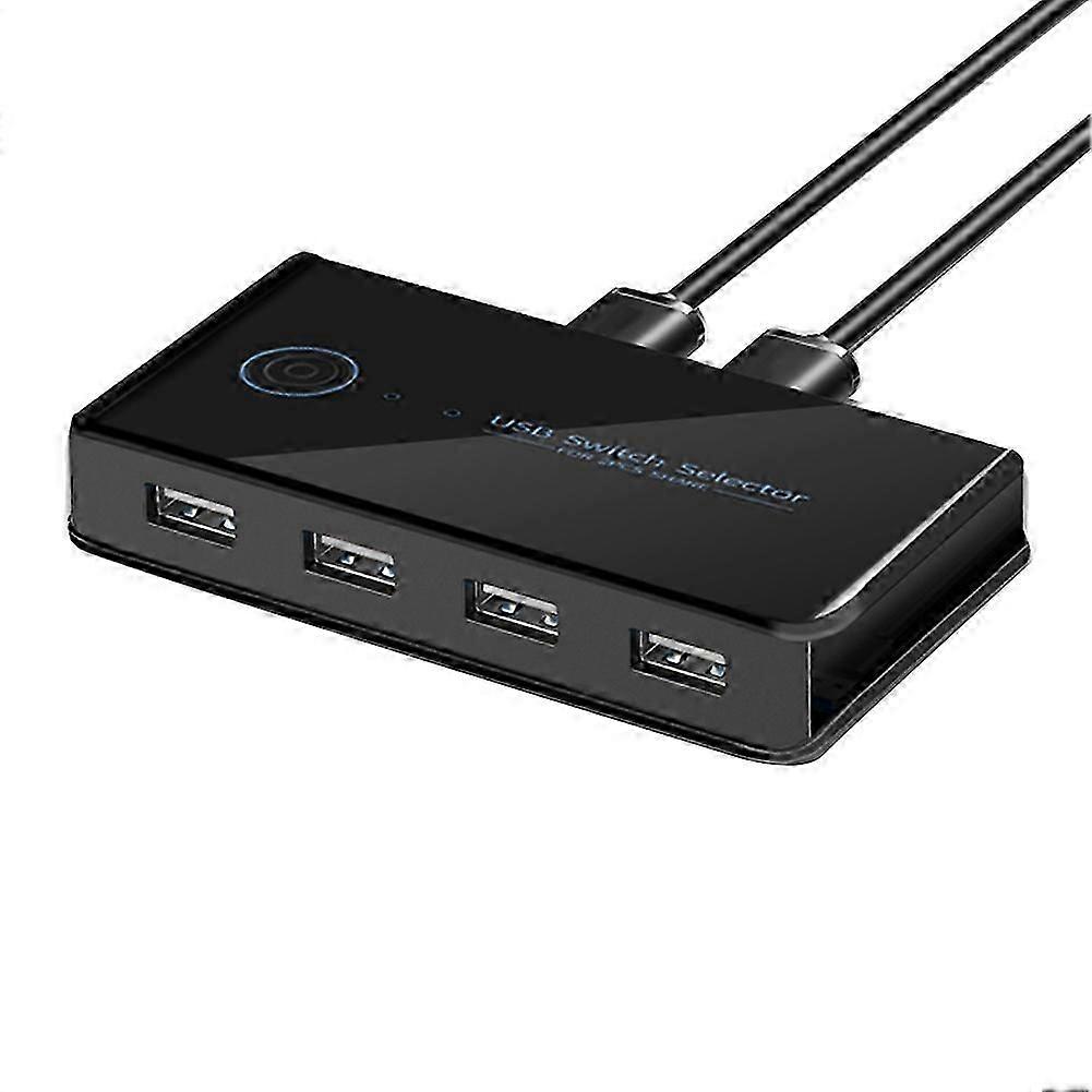 USB KVM Switch USB Shared Switcher 2 in 4 Out for Laptop PC Keyboard Mouse Printer USB Switch Hub Adapter USB 2.0