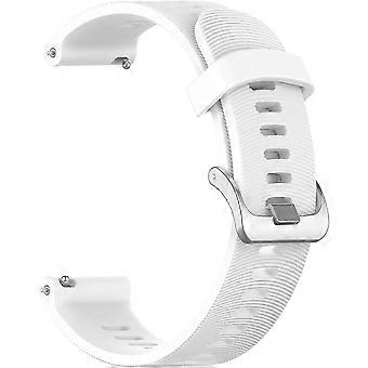 20mm Silicone Replacement Watch Band Wristband Accessory for Garmin Forerunner 245 Music, Vivoactive 3 for Men and Women (White),H