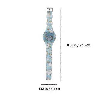Relógio Digital Infantil para Meninas, Relógio de Pulso para Aniversário, Presente Ideal para Festa, Pulseira de Silicone com Desenho Animado, Exibição de Data, 1 Conjunto