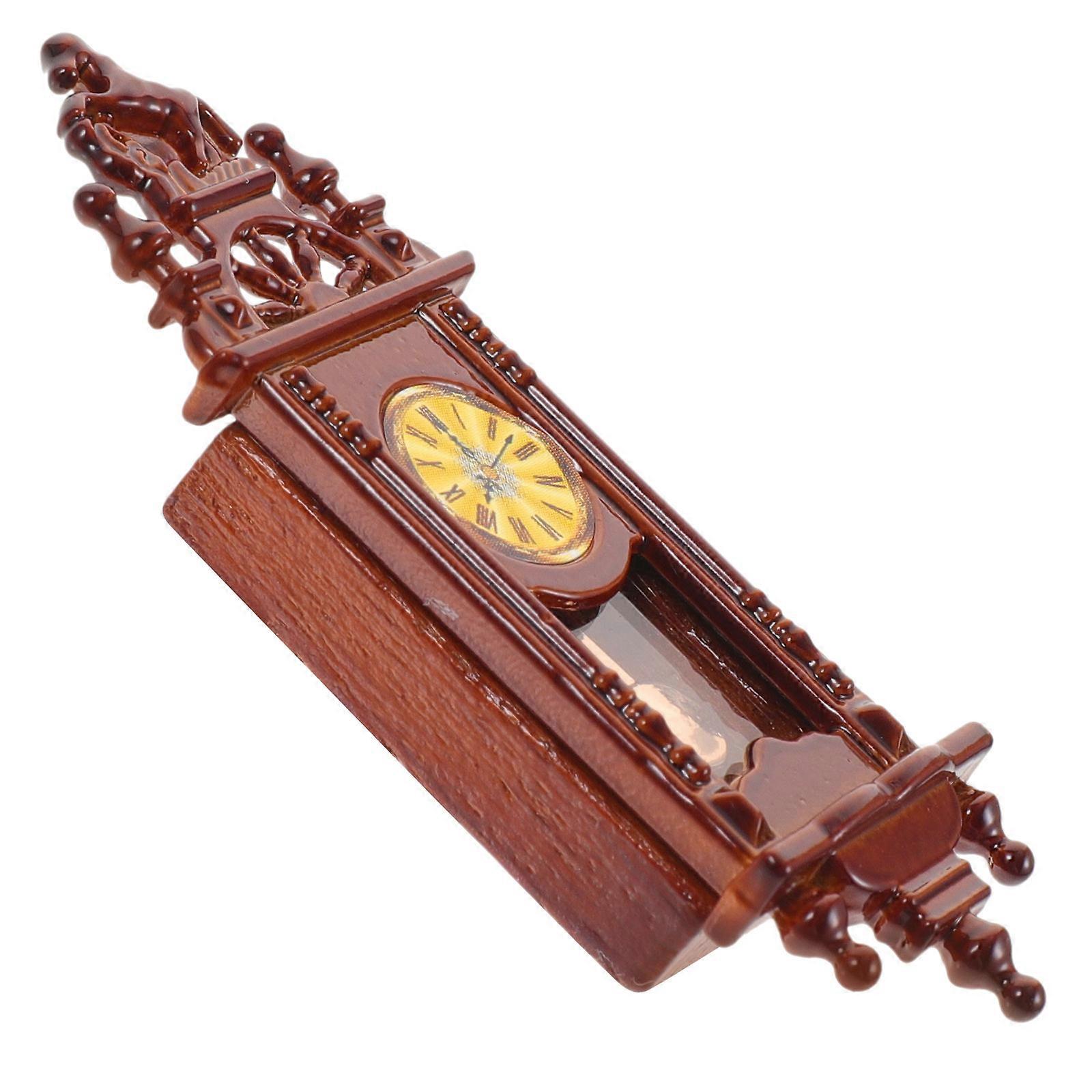 Mini Pendulum Clock Retro Style Pendulum Clock for Playing Mini House Ornament