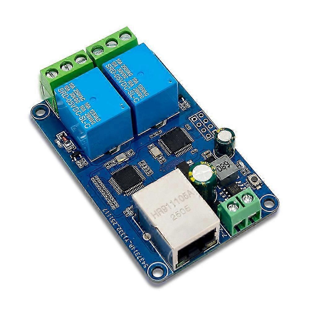 Modbus RTU 2-CH Network Relay Module Wired Ethernet LAN Control MCU W5500 TCP/IP Protocol