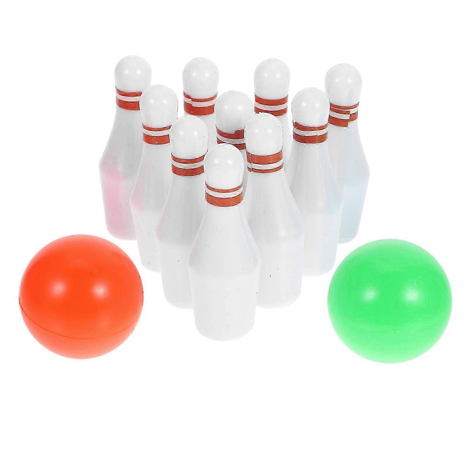 Miniature Bowling Set Plastic Game compatible with Decoration 1Set