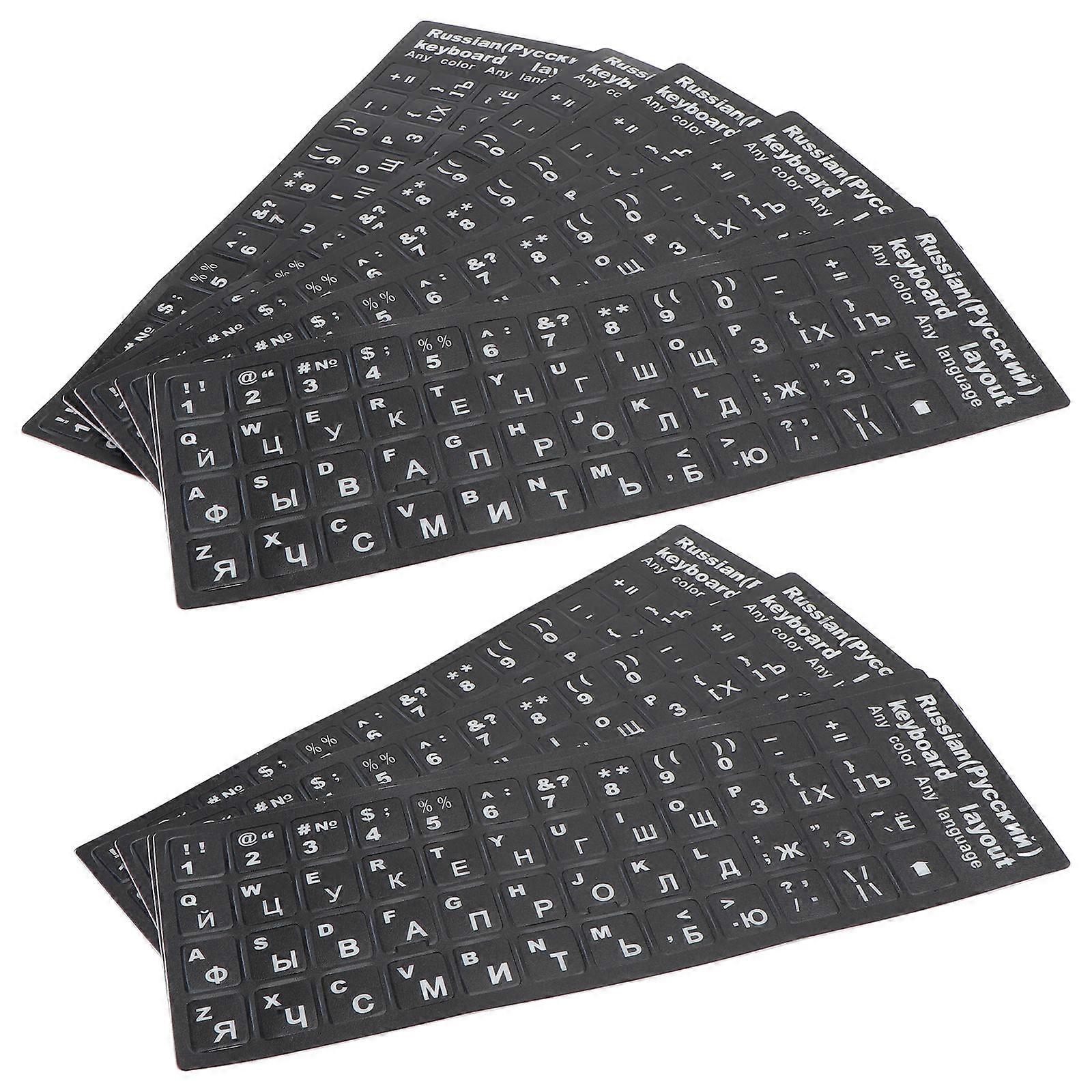 10Pcs Universal Foreign Language Keyboard Stickers Keyboard Protector PC Layout