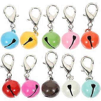 Pet Collar Hanging Bells Metal Cat Dog Collar Bells Set 10Pcs Assorted