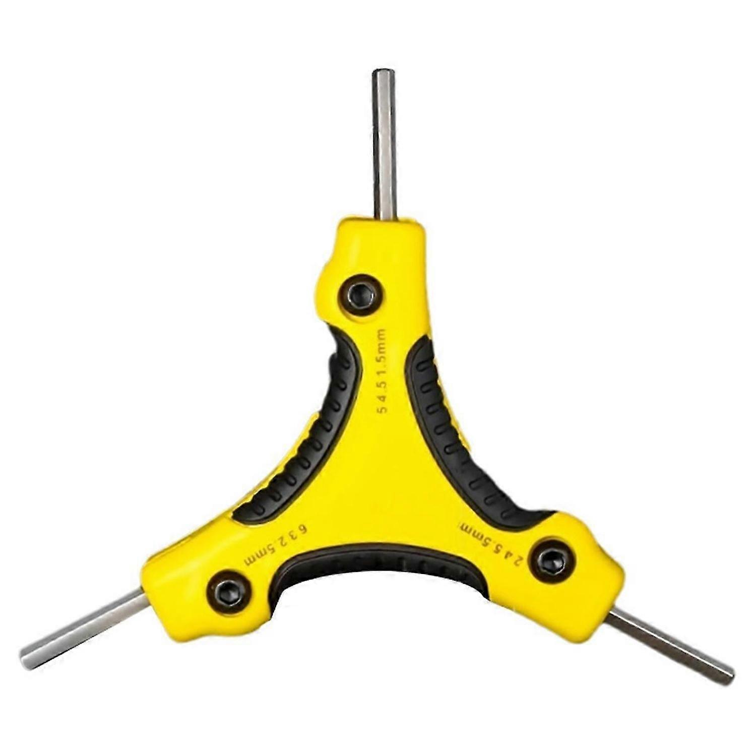 Folding Hexagonal Star Key Portable Screwdriver Tool Yellow