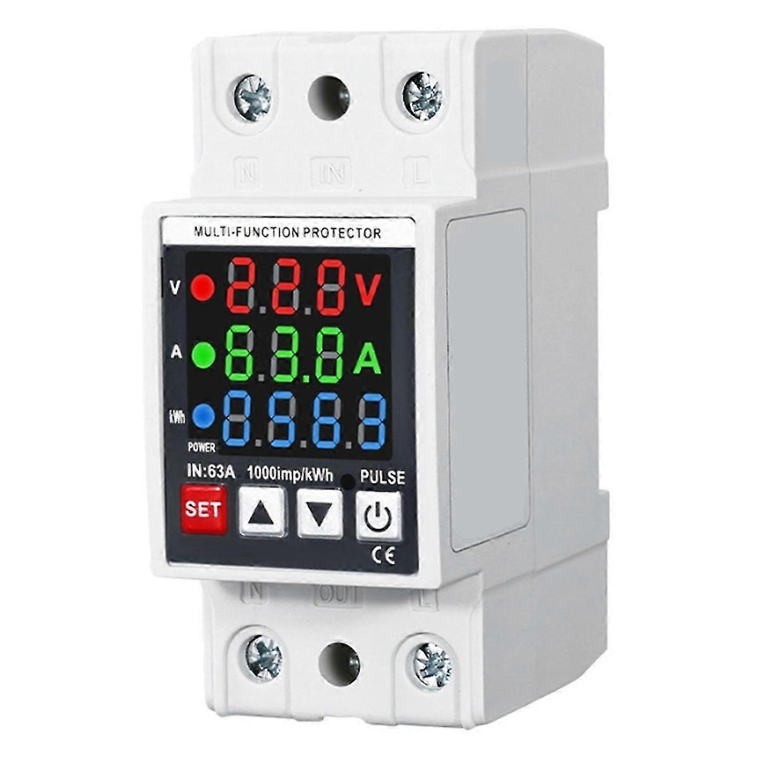 Self-Reset Adjustable Metering Temperature with Timing Overvoltage Undervoltage Protector Household