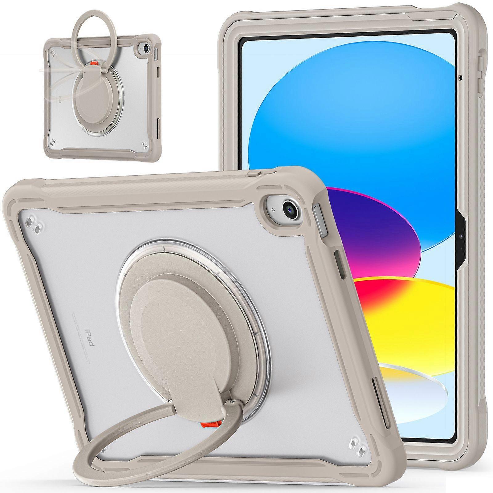 Rotating Protective Case with Stand and Hand Strap, Compatible with iPad Models