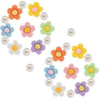 28pcs Blume Schuh Charms für Croc Clog Sandalen Armbänder Zubehör Dekoration Niedliche Designer Schuh Charms Perle Schuh Charms für Mädchen Kinder Teenager Erwachsene