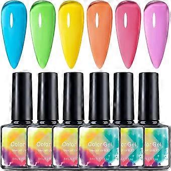 Gel Nail Polish 8ml x 6 | Gelénagelgel – Quick-drying neon colors, suitable for women, girlfriends, parties, weddings, everyday wear, meetings, comm