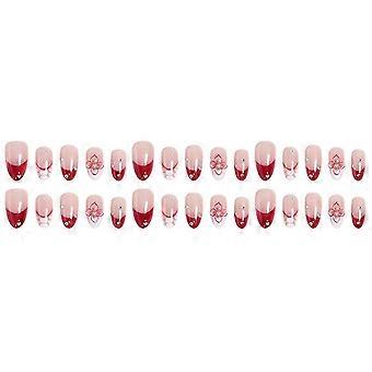 Fashionable Press On Nail With 3D Embossed Flowers And Handmade Stones Accents Fashion Design For Women Multicolor IB