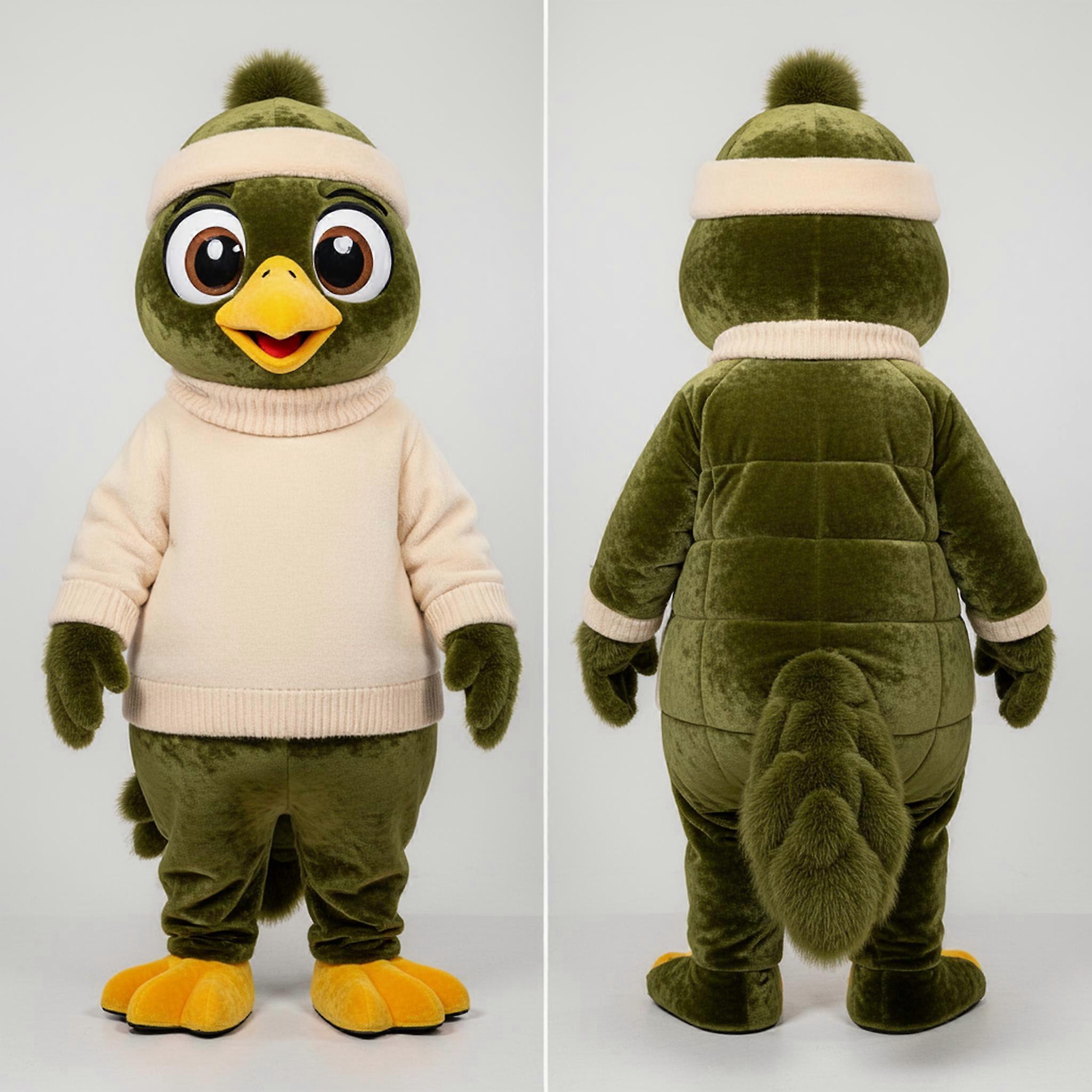 MASTICOT Olive Green Plush Dove Mascot