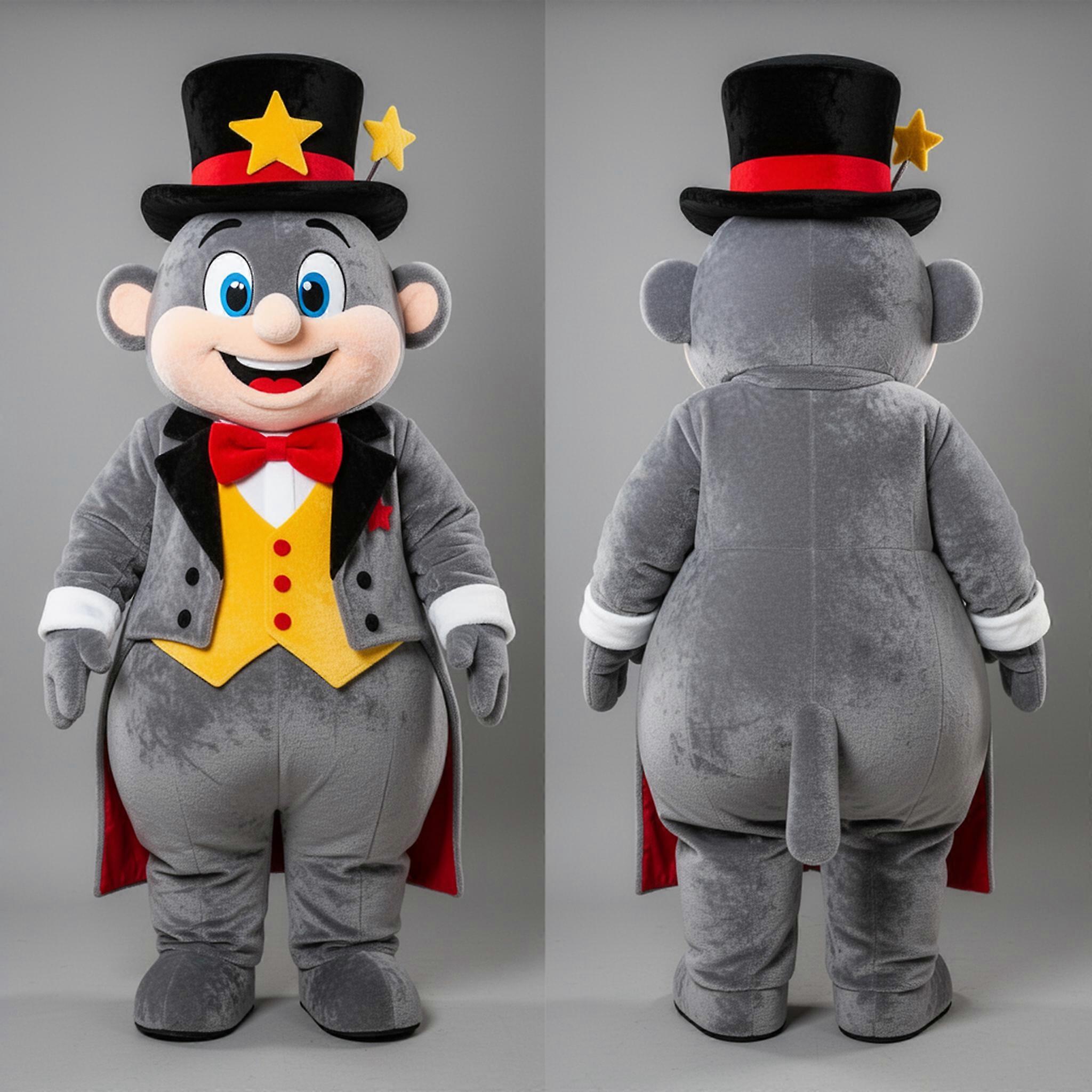 MASTICOT Gray Whimsical Magician Mascot