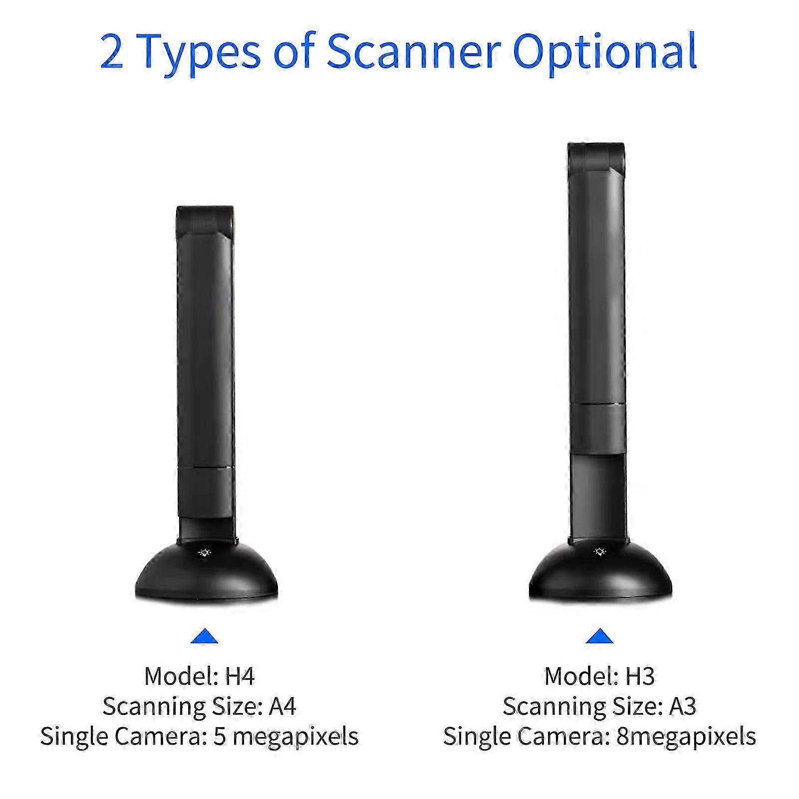 Document Book Camera Scanner A4 High Definition Scanning with USB Port LED Light OCR Function Compatible with for Win for Classroom Office Library