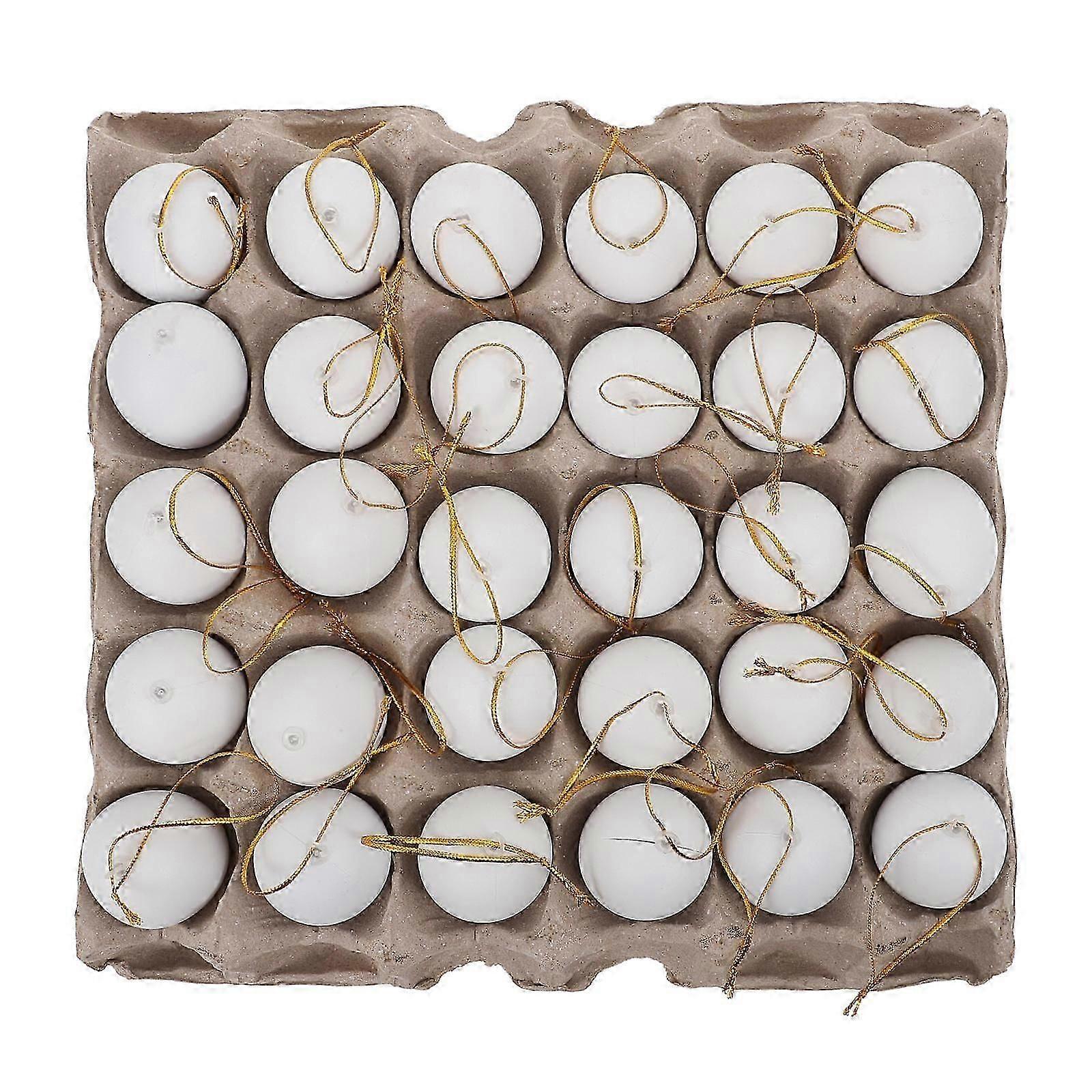 White Plastic Eggs for Easter Decorating 1 Set Oval Shaped DIY Craft Supplies