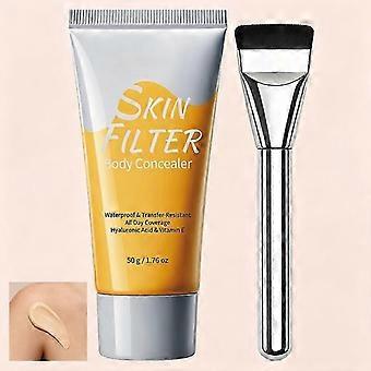 Waterproof Body Concealer 50g Transfer Resistant Hyaluronic Acid Scars Tattoos All Day Wear Precision Brush