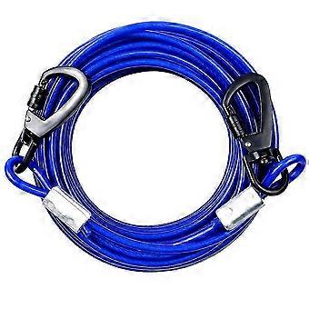 Heavy Duty Dog Tie Out Cable with Anti Rust Spiral Stake, Reflective Vinyl Coating, 360 Rotation, Spring Clips